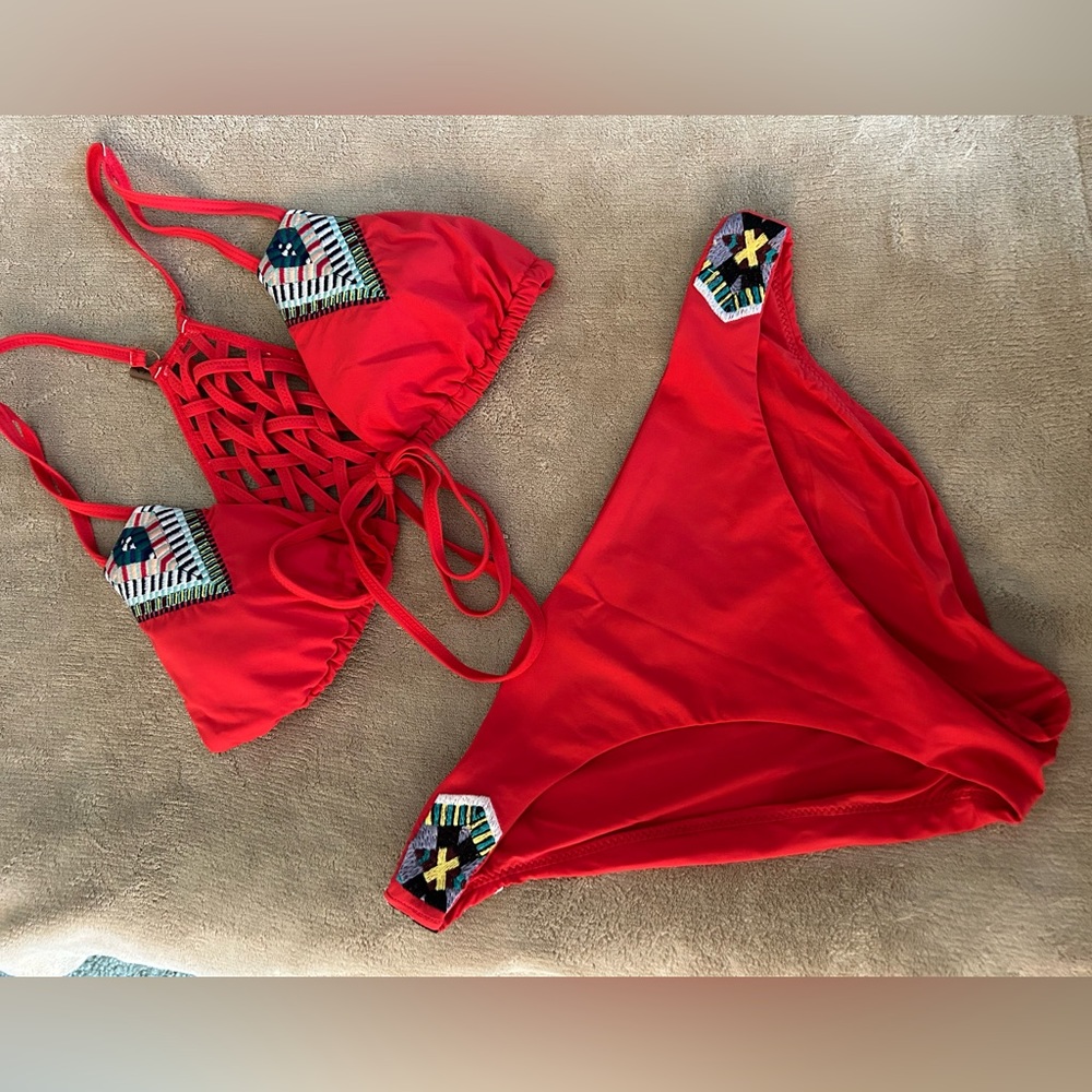 Red Carter Grand Bazaar Scarlet Bikini. Women’s size 8 (Medium)